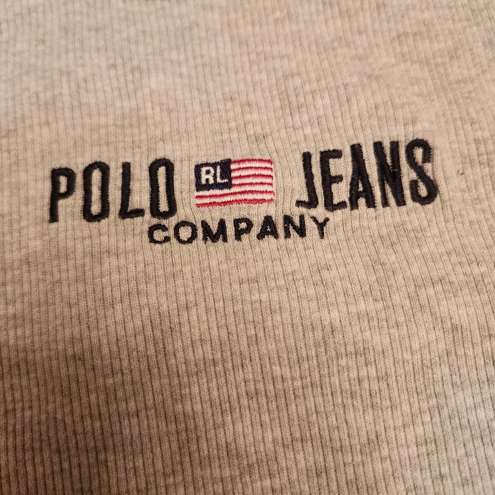 Women's Polo Jeans Co. Ralph Lauren Gray Short Sleeve Tee L A2 - Picture 2 of 4